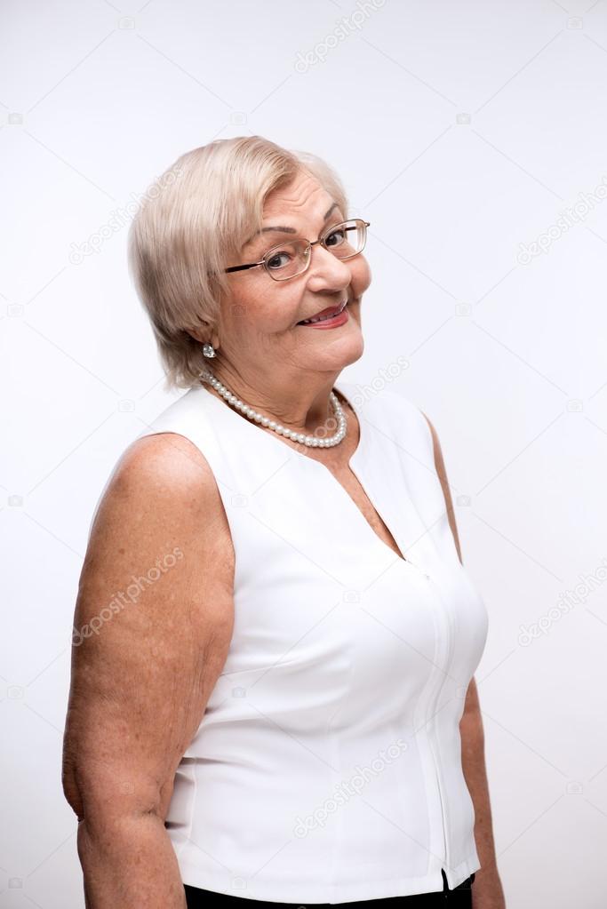 Portrait of lovely grandmother smiling