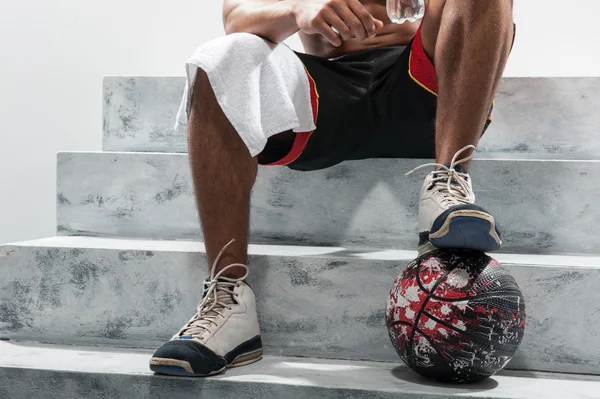 Young basketball player after workout — Stock Photo, Image