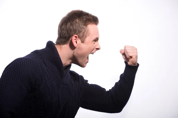 Afbeelding van woedend jonge man schreeuwen — Stockfoto