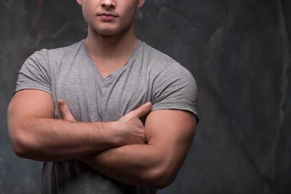 Cropped image of strong masculine hands — Stock Photo, Image