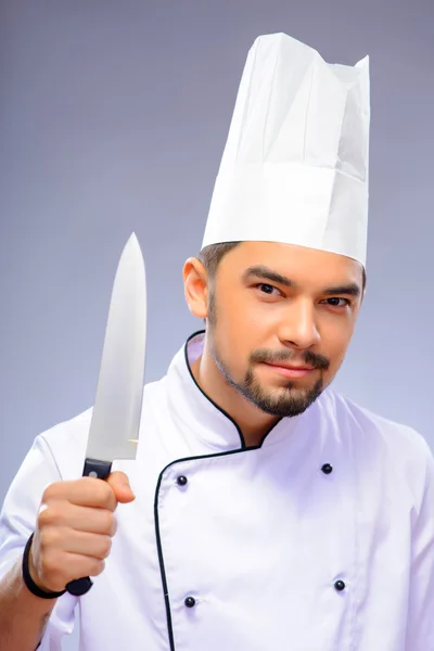 Retrato del joven guapo cocinero — Foto de Stock