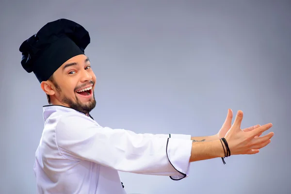 Portrait of young handsome cook — Stock Photo, Image