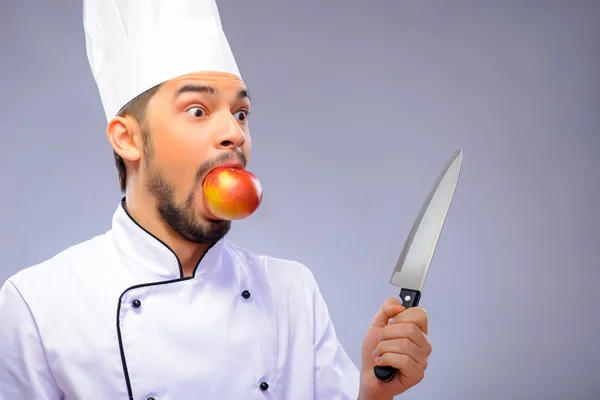 Portrait of young handsome cook — Stock Photo, Image