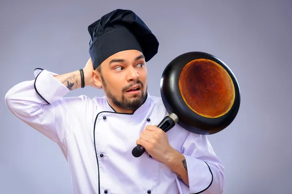 Portrait of young handsome cook — Stock Photo, Image