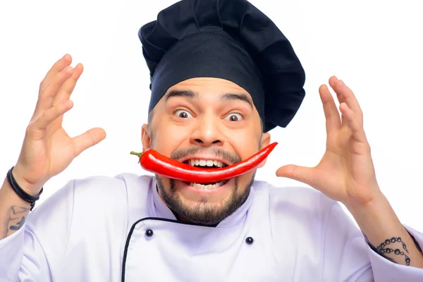 Retrato del joven guapo cocinero — Foto de Stock