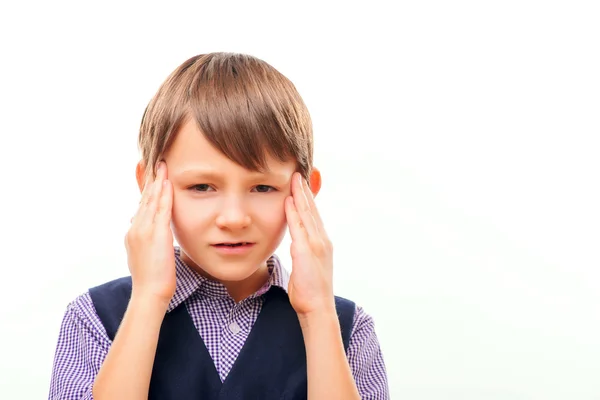 Słodkie dzieci cierpiących na ból głowy — Zdjęcie stockowe