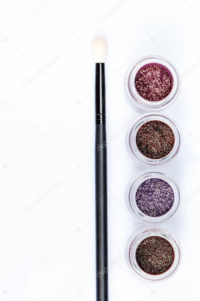 Make-up brush and eye shadow palette