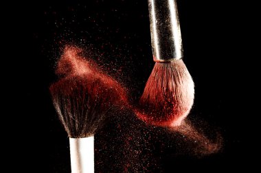 Fırça ve yayılmış bir toz