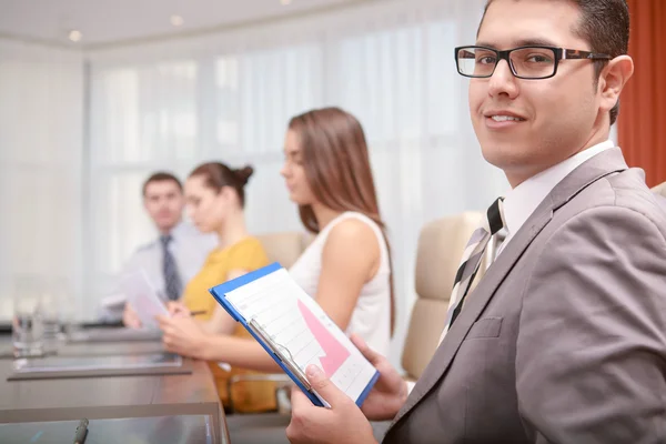 Top manager at the meeting — Stock Photo, Image