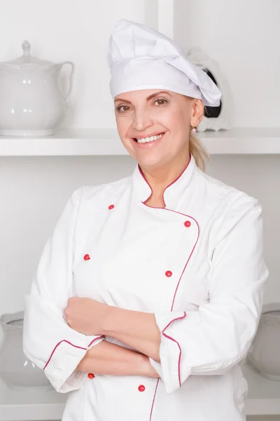 一位女厨师的肖像 — 图库照片