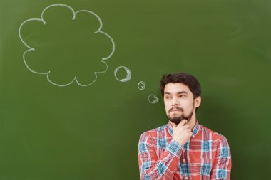 Düşünce balonu ile öğrenci