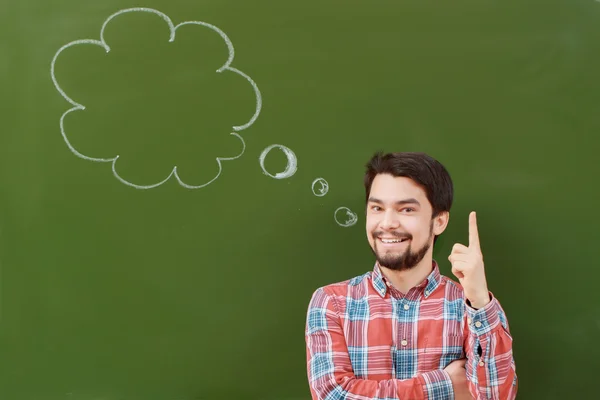 Estudante com bolha de pensamento — Fotografia de Stock