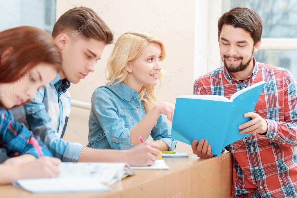 Students work with test-book