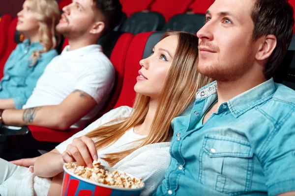 Couple of people in cinema — Stock Photo, Image