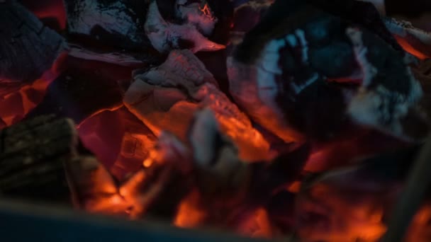 水平多利拍摄的灭绝壁炉 — 图库视频影像
