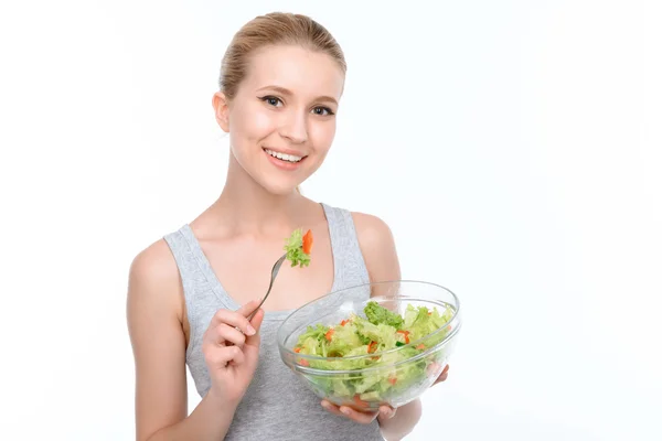 Hermosa chica y dieta saludable — Foto de Stock