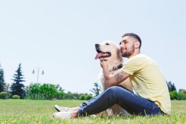Handsome guy with his dog