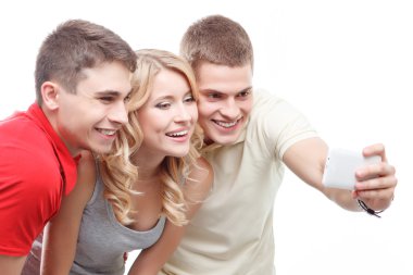 Group of people doing selfie