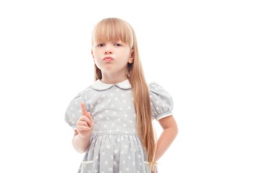 Little girl prohibiting doing smth