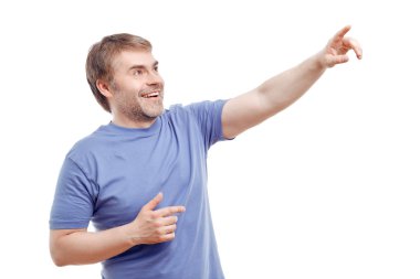 gülümseyen adam yukarı dönük