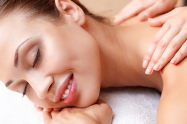 Professional massager making massage 