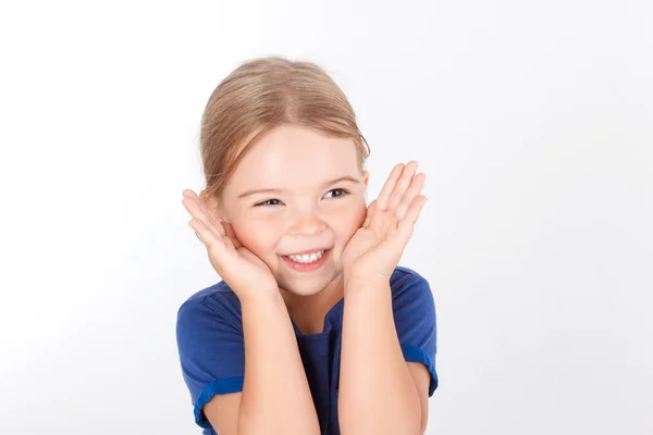 Menina bonito mostrando emoções — Fotografia de Stock