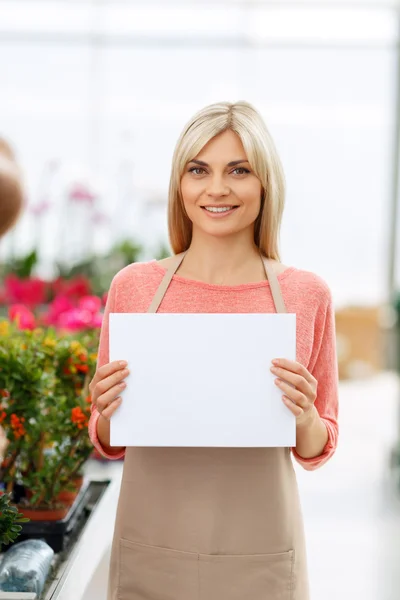 Agreeable florist holding folder — Stock Photo, Image