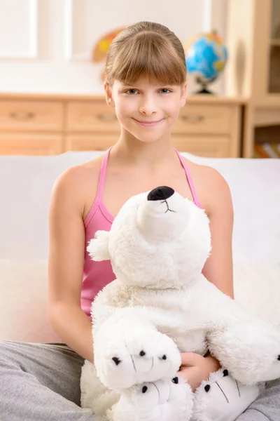 Pretty little girl resting at home — Stock Photo, Image