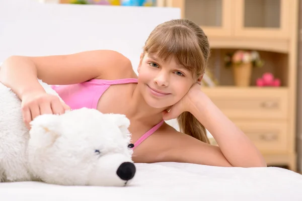 Pretty little girl resting at home — Stock Photo, Image