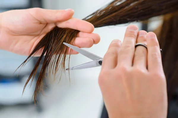 Procedimiento de corte de cabello en curso . — Foto de Stock