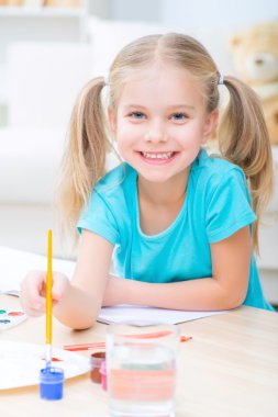 Pretty little sister painting