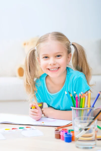 Menina bonita desenho — Fotografia de Stock