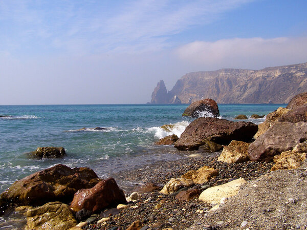 View of Cape Fiolent. St. George's Bay, Crimea.