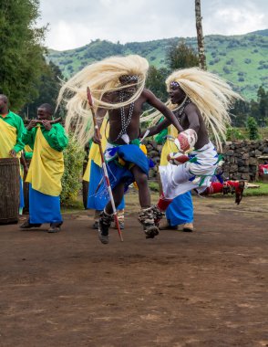 Tribal dancer rwanda clipart