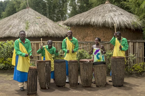 Rwanda drummers Rechtenvrije Stockfoto's