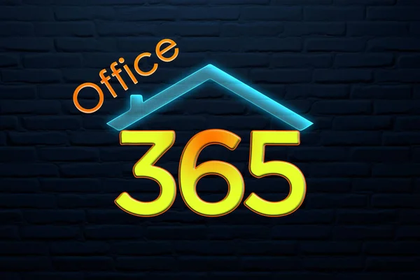 3d office 365 home icon neon style