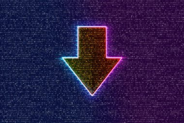 down Arrow yön sembolü, aşağı yönlü veya hareket eden kişileri göstermek için kullanılan grafiksel bir gösterimdir.