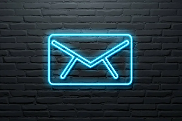 Mail Blauw Neon Effect — Stockfoto
