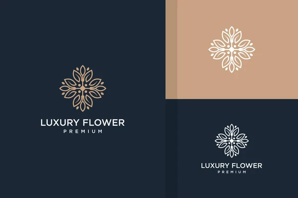 Logotipos Flores Lujo Adornos Abstractos Oro Elementos Del Logotipo Diseños — Archivo Imágenes Vectoriales