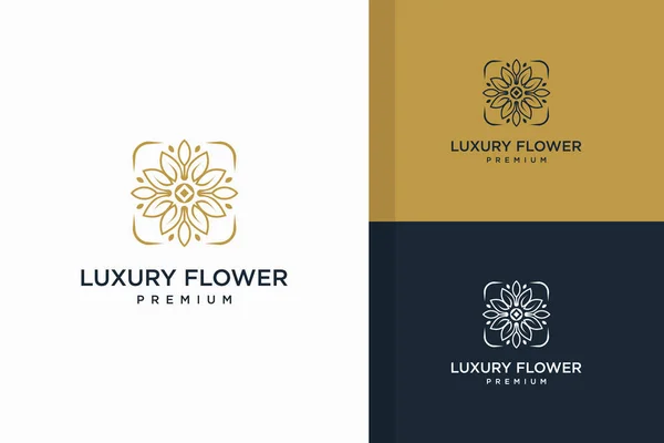 Logotipos Flores Luxo Ornamentos Abstratos Ouro Elementos Logotipo Projetos Logotipo Gráficos De Vetores