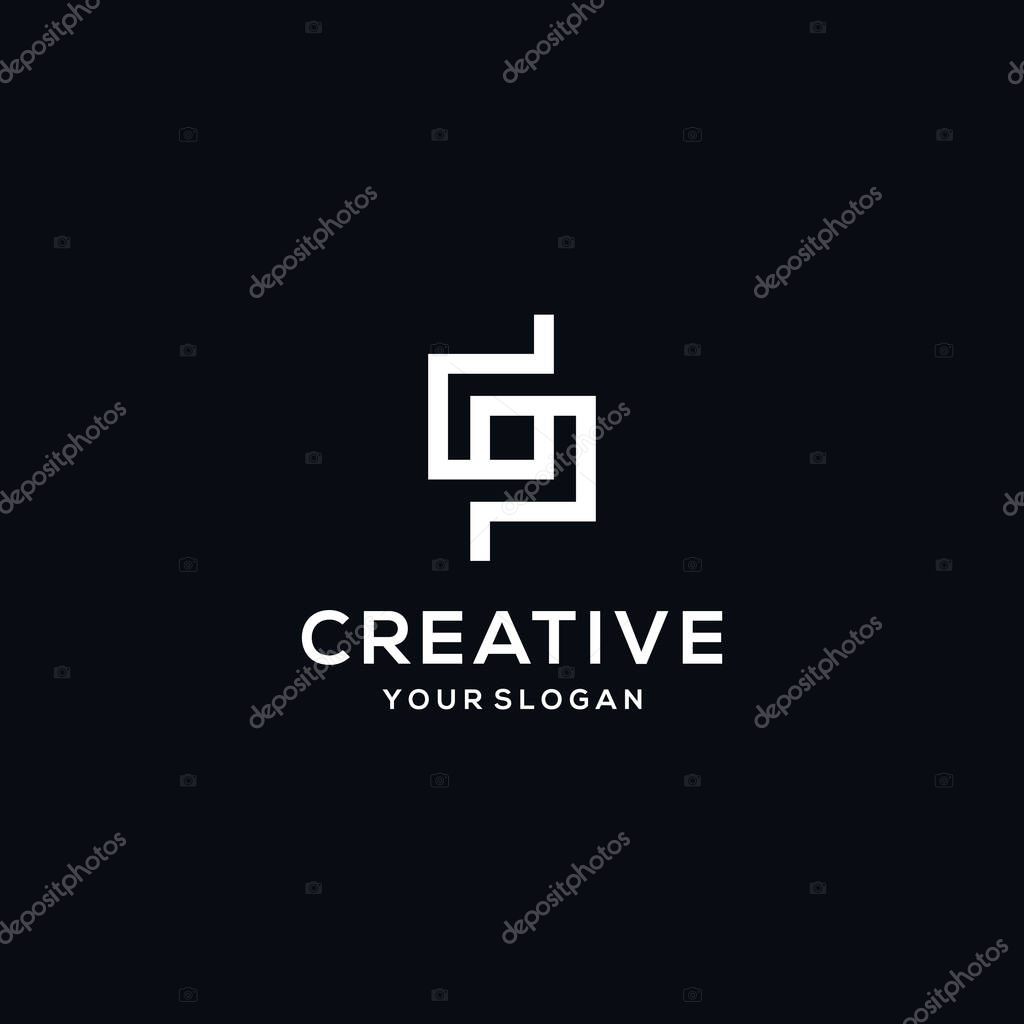 Dp initials letters creative logo design