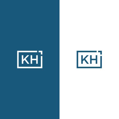 kh ilk kare logo tasarımı. kare çerçeve logo vektörü.