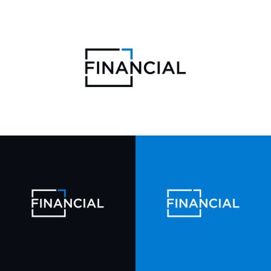 finansal kare logo tasarımı kare çerçeve vektör şekli 