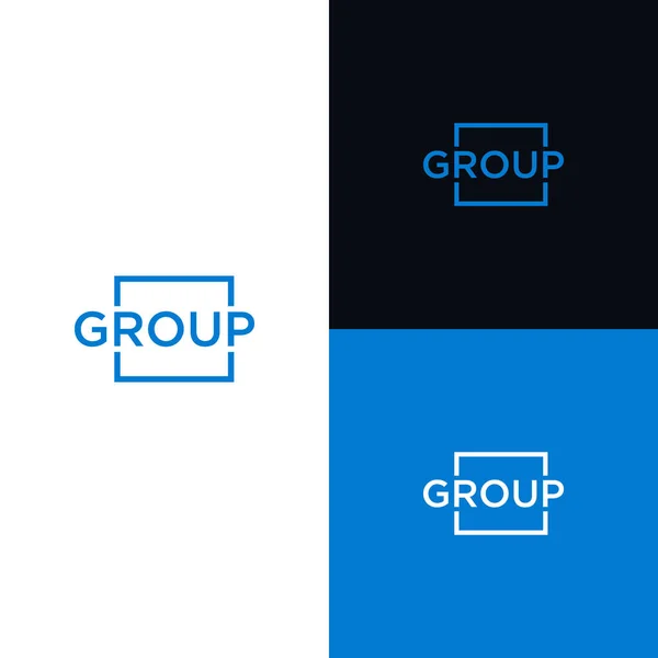 Grupo Quadrado Logotipo Design Quadrado Quadro Logotipo Vetor Forma —  Vetores de Stock
