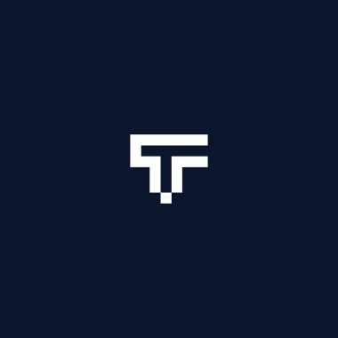 tf ilk harf vektör yaratıcı logo