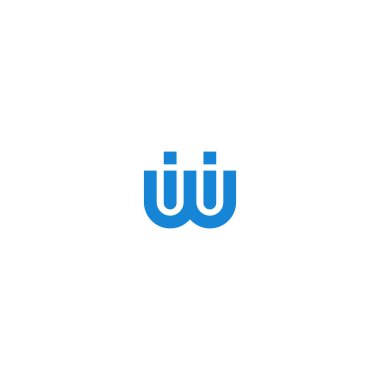 İlk Wi monogram harfleri yaratıcı logo tasarımı