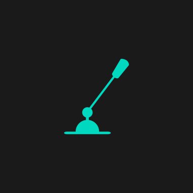 PC mikrofon. Tek düz simge. Vektör çizim.