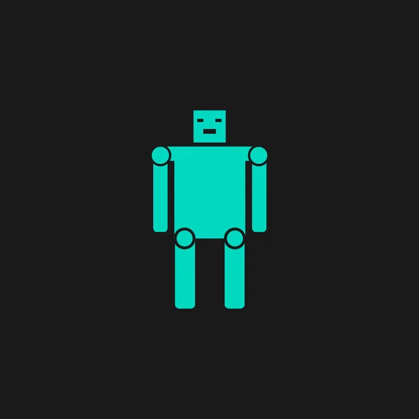Divertido robot icono plano — Archivo Imágenes Vectoriales