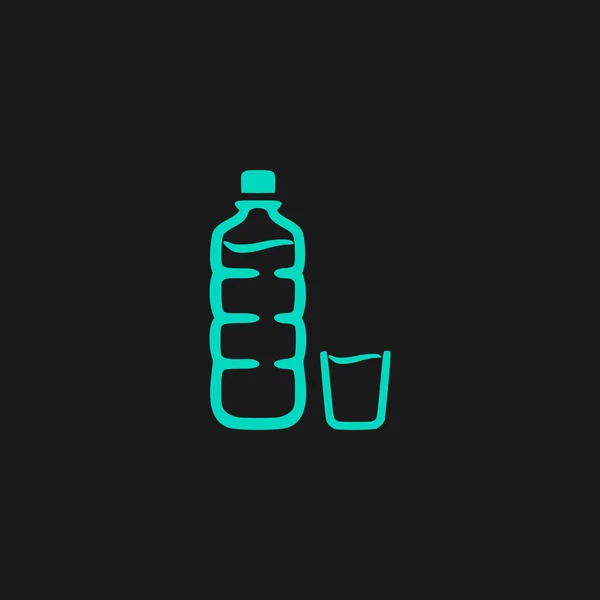 Plastic bottle and glass — Stock Vector