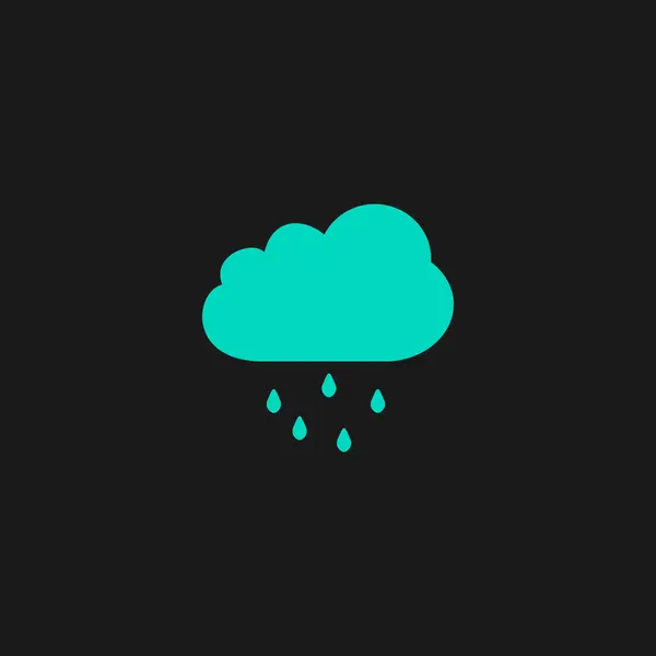 Nube con icona del vettore meteo pioggia — Vettoriale Stock